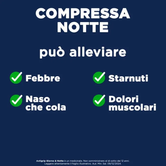 Actigrip Giorno E Notte Compresse Per Raffreddore Febbre E Influenza