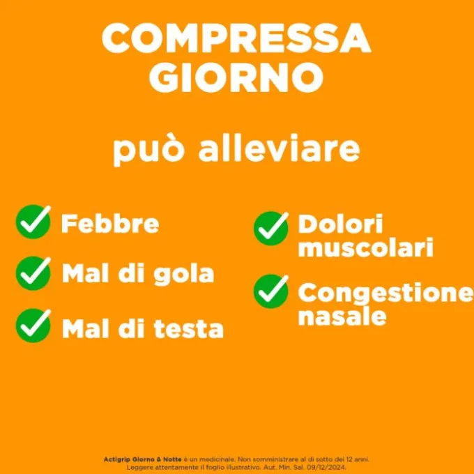 Actigrip Giorno E Notte Compresse Per Raffreddore Febbre E Influenza