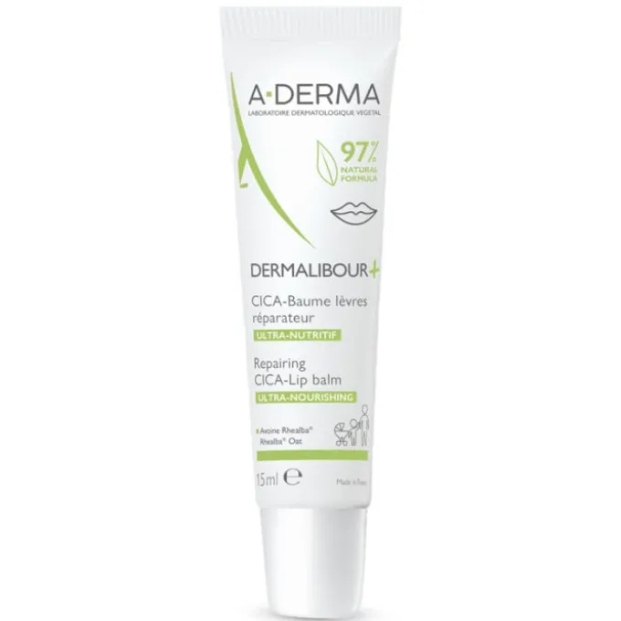 A-Derma Dermalibour+Cica Balsamo Labbra Ristrutturante 15 Ml