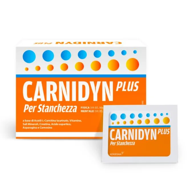 Alfasigma Carnidyn Plus Integratore Energetico Con Carnitina 20 Bustine Tonificanti