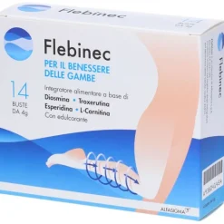 Alfasigma Flebinec Integratore Alimentare Tono Venoso Drenaggio Linfatico 14 Bustine