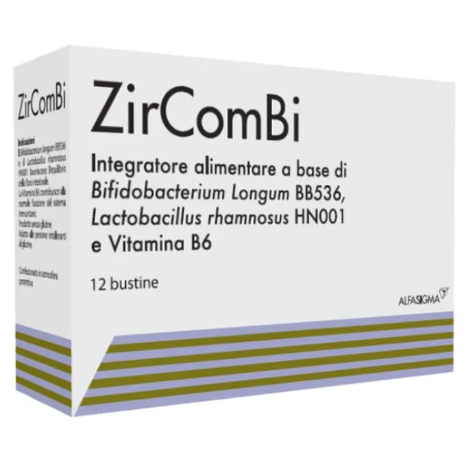 Alfasigma Integratori Zircombi Integratore Intestinale 12 Bustine Fermenti Lattici