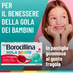 Alfasigma Neoborocillina Gola Junior 15 Pastiglie Gommose Fragola Infiammazione Bocca E Gola Pastigl