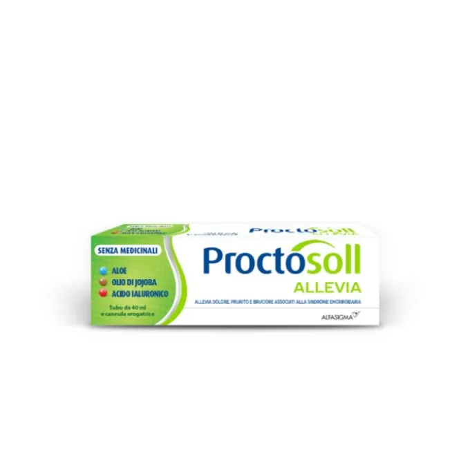 Alfasigma Proctosoll Allevia Gel Per La Prevenzione E Cura Della Sindrome Emorroidaria 40 Ml