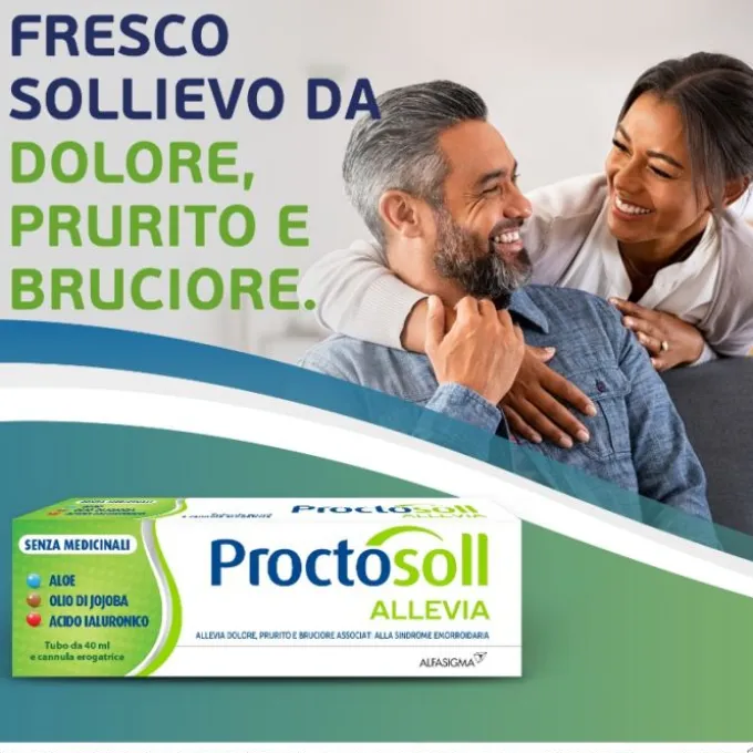 Alfasigma Proctosoll Allevia Gel Per La Prevenzione E Cura Della Sindrome Emorroidaria 40 Ml