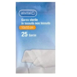 Alvita Garza Sterile In Tessuto Non Tessuto 10X10Cm 25 Pezzi Compresse Di Garza In Tnt