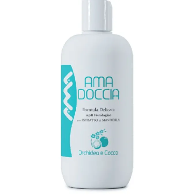AMA DOCCIA BAGNO DOCCIA EMOLLIENTE CON ESTRATTO DI MANDORLA BIO, VITAMINA E E SORBITOLO 500 ML
