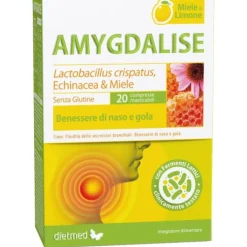 Amygdalise Miele Limone 20 Compresse Masticabili Disinfettanti Bocca E Gola Pastiglie
