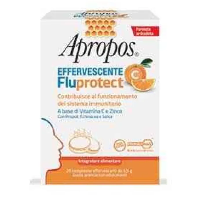 Apropos C Effervescente Fluprotect Integratore Vitamina C E Propoli 20 Compresse
