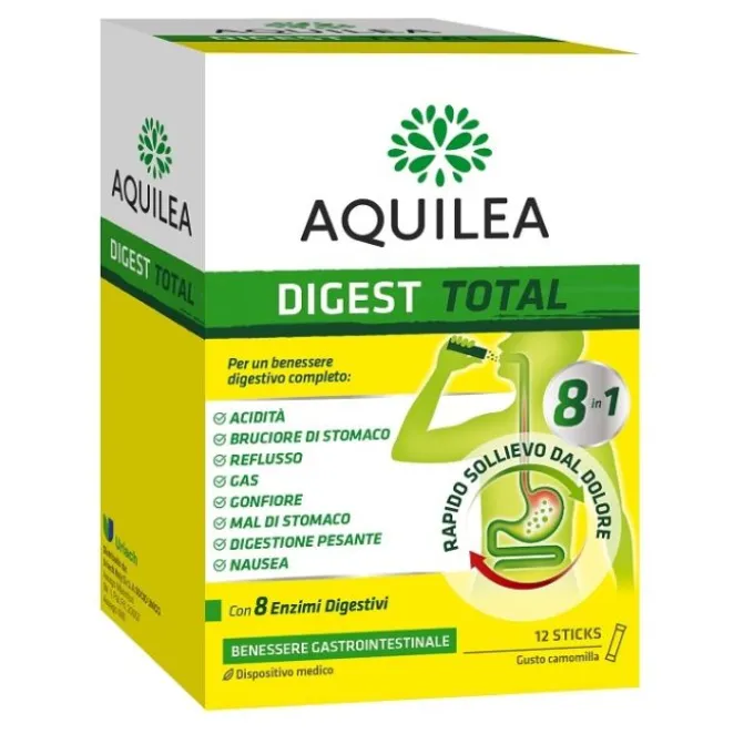 AQUILEA DIGEST TOTAL 12 STICK MONODOSE DA 2,5 G IN POLVERE ORODISPERSIBILE