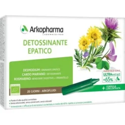 Arkofarma Arkofluidi Detossinante Epatico Integratore Fegato 20 Flaconcini