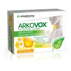 Arkofarm Arkovox Integratore Lenitivo Miele E Limone 24 Caramelle Disinfettanti Bocca E Gola Pastigl