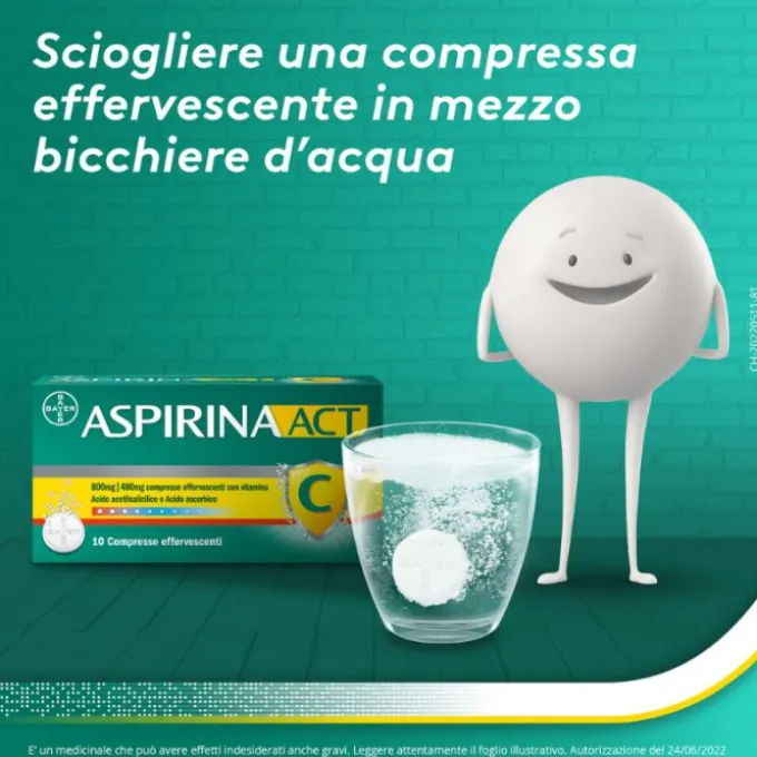 Aspirinaact 10Cpr Eff800+480Mg