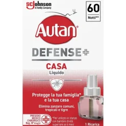 AUTAN DEFENSE CASA LIQUIDO RICARICA PER DIFFUSORE ELETTRICO ANTI-ZANZARE CON DOPPIA MODALITÀ STANDARD E MAX, PER AMBIENTI FINO A 30 M³