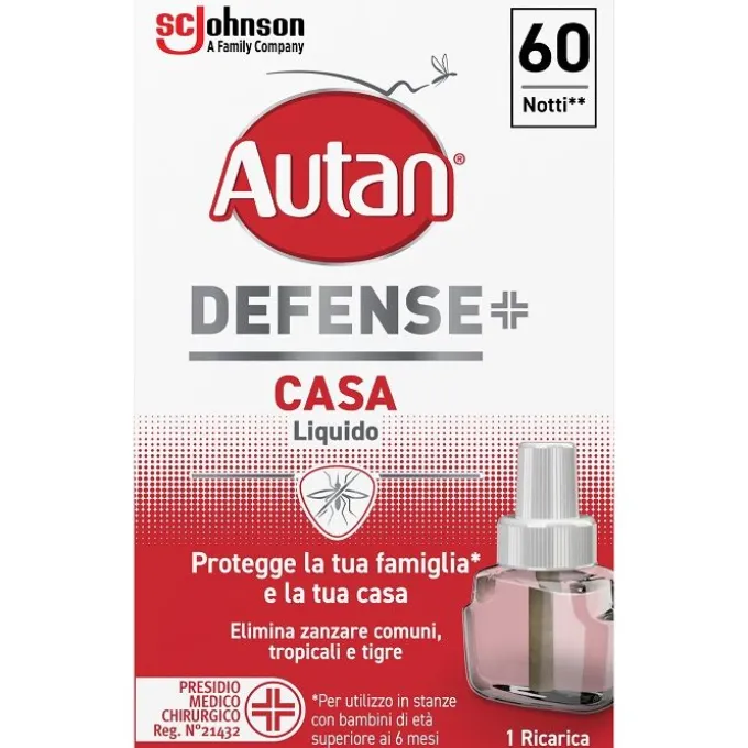 AUTAN DEFENSE CASA LIQUIDO RICARICA PER DIFFUSORE ELETTRICO ANTI-ZANZARE CON DOPPIA MODALITÀ STANDARD E MAX, PER AMBIENTI FINO A 30 M³