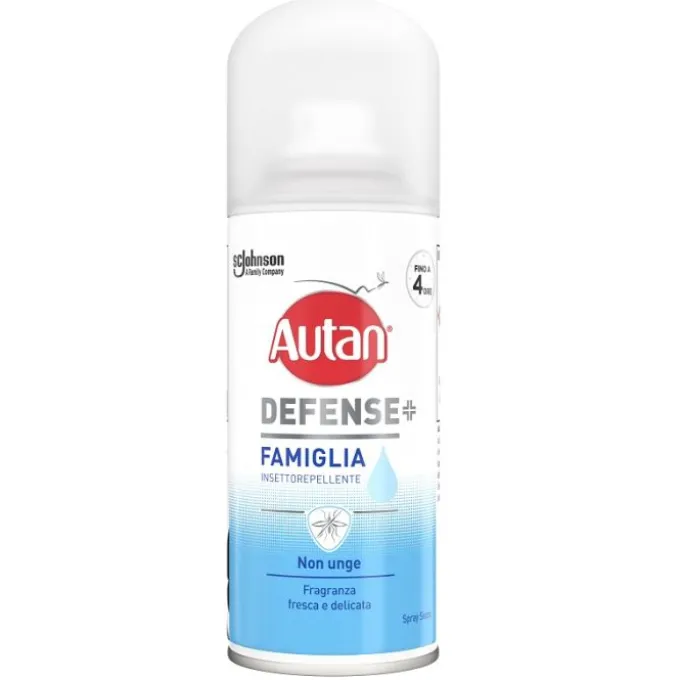 AUTAN DEFENSE FAMIGLIA SPRAY 100 ML REPELLENTE PER ZANZARE CON DEET 15%, PROTEGGE FINO A 4 ORE, ADATTO A ADULTI E BAMBINI SOPRA I 2 ANNI
