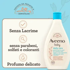 Aveeno Baby Daily Care Bagnodoccia Per Bagnetto Neonati Con Avena E Senza Sapone 400 Ml