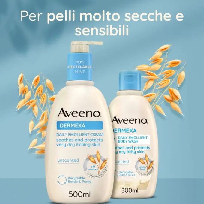 Aveeno Dermexa Crema Idratante Per Pelle Molto Secca E Con Prurito, Adatto Per Pelle Con Tendenza Atopica E Soggetta A Eczema, Senza Profumo 200 Ml