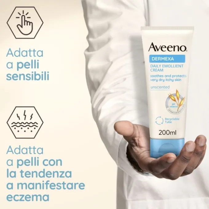 Aveeno Dermexa Crema Idratante Per Pelle Molto Secca E Con Prurito, Adatto Per Pelle Con Tendenza Atopica E Soggetta A Eczema, Senza Profumo 200 Ml