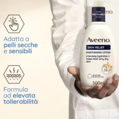 Aveeno Skin Relief Crema Corpo Nutriente Per Pelle Secca E Sensibile, All'avena Prebiotica 500 Ml