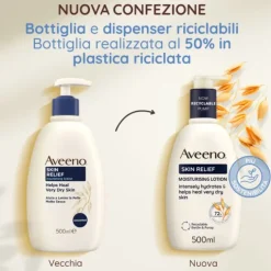 Aveeno Skin Relief Crema Corpo Nutriente Per Pelle Secca E Sensibile, All'avena Prebiotica 500 Ml