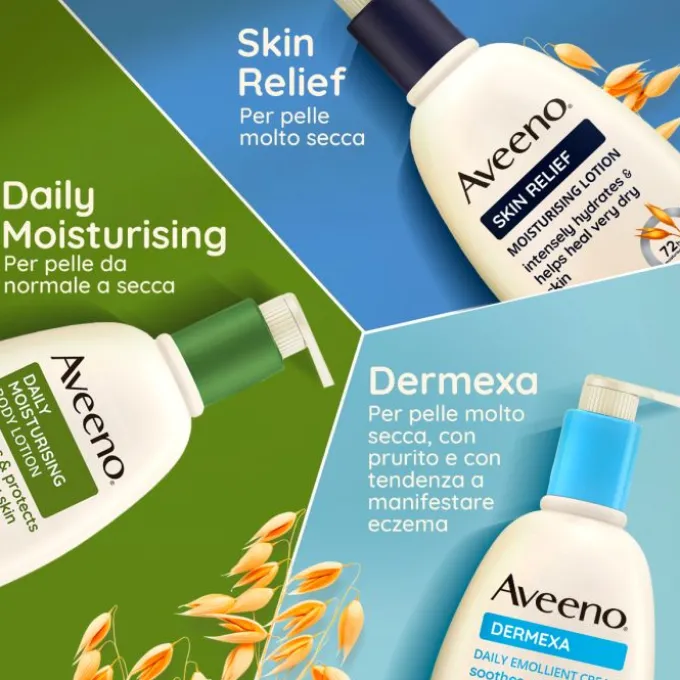 AVEENO SKIN RELIEF OLIO CORPO PELLE SECCA DERMATOLOGICAMENTE TESTATO CON INGREDIENTI NATURALI 200 ML