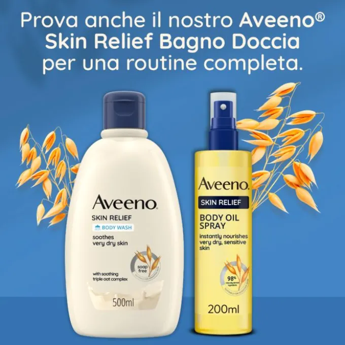 AVEENO SKIN RELIEF OLIO CORPO PELLE SECCA DERMATOLOGICAMENTE TESTATO CON INGREDIENTI NATURALI 200 ML