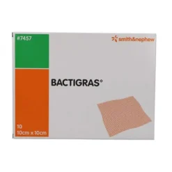 Bactigras Garza Medicata Con Clorexidina Acetato 0,5% 10X10 Cm 10 Pezzi