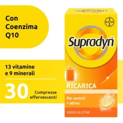 Bayer Supradyn Ricarica Integratore Di Vitamine, Sali Minerali E Coenzima Q10 30Compresse Effervesce