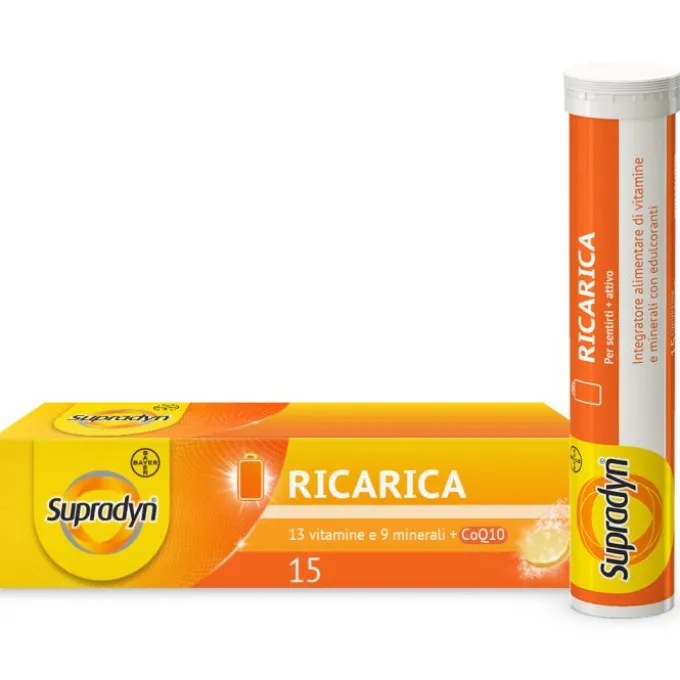 Bayer Supradyn Ricarica Integratore Di Vitamine, Sali Minerali E Coenzima Q10 15 Compresse Effervesc