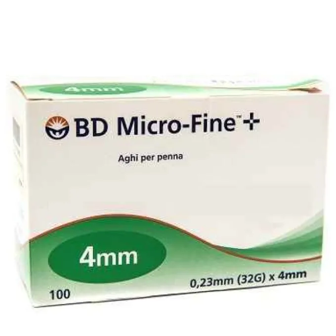 Bd Micro-Fine Aghi 32Gx4Mm Per Penna Insulina 100 Pezzi