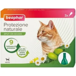 Beaphar Protezione Naturale Spot On Antiparassitario Gatto 3 Pipette Da 1Ml