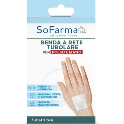 Benda A Rete Tubolare Sofarmapiu' Per Polso E Mano 3 Metri Tesi Bende A Rete