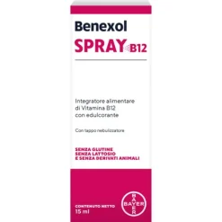 Benexol Spray Integratore Alimentare Di Vitamina B12 Ad Alto Dosaggio, Con Edulcorante, Flacone Da 15 Ml