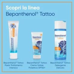 Bepanthenol Tattoo Detergente Delicato Per Tatuaggio Con Pantenolo, Protegge, Idrata E Rigenera La Pelle Tatuata 200Ml