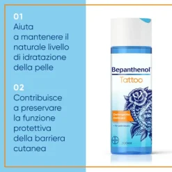 Bepanthenol Tattoo Detergente Delicato Per Tatuaggio Con Pantenolo, Protegge, Idrata E Rigenera La Pelle Tatuata 200Ml
