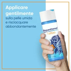 Bepanthenol Tattoo Detergente Delicato Per Tatuaggio Con Pantenolo, Protegge, Idrata E Rigenera La Pelle Tatuata 200Ml