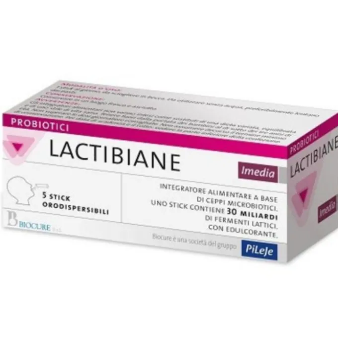 Biocure Lactibiane Imedia Integratore 5 Stick Orosolubili Fermenti Lattici