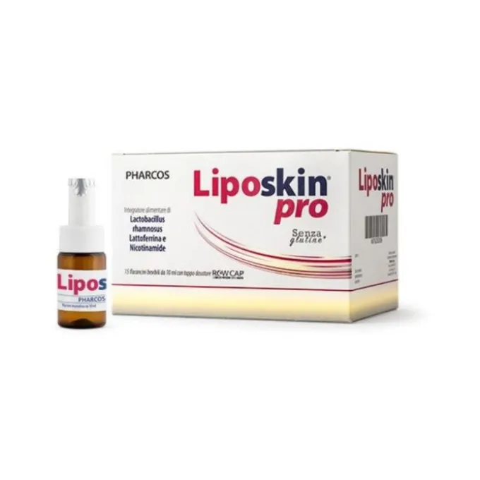 Biodue Liposkin Pro Integratore Probiotico 15 Flaconcini Salute Della Pelle Ed Anti-Invecchiamento