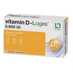 Biofarmex Vitamin D-Loges 5.600 Ui Integratore Vitamina D 30 Gelatine Masticabili