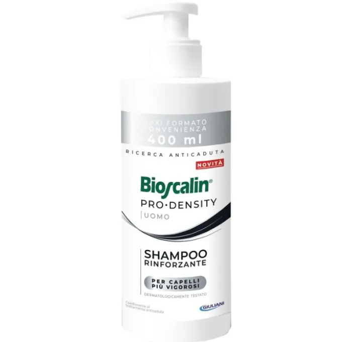BIOSCALIN PRO DENSITY UOMO SHAMPOO RINFORZANTE 400 ML (MAXI FORMATO) SENZA SLS/SLES E PARABENI