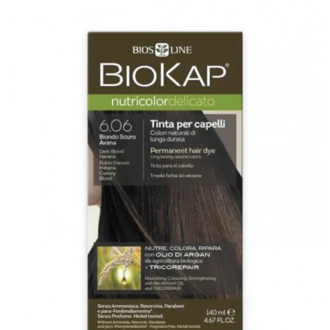 Bios Line Biokap Nutricolor Delicato Rapid Tinta 6,06 Biondo Scuro Avana 135 Ml