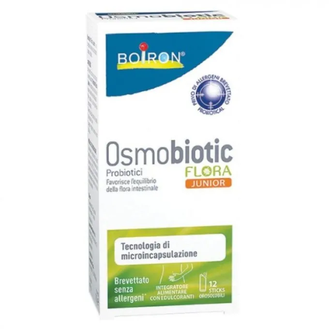 Boiron Osmobiotic Flora Junior Integratore Probiotico 12 Bustine Stick