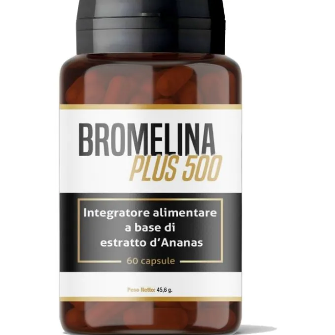 Bromelina Plus 500 - Integratore Alimentare Per Drenaggio E Funzione Digestiva 60 Capsule