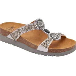 CALZATURA NEW BOGOTA' WEDGE SATIN+BEADS W SILVER/PEWTER TAGLIA 40