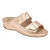 Calzatura Nives 2 Straps 25 Synthetic Lam+Printed Suede W Rose Gold 41 Calzature