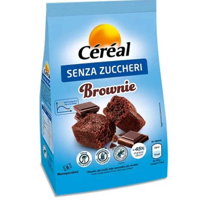 Cereal Brownie Senza Zucchero 6 Pezzi 25 G Naturalmente Senza Lattosio