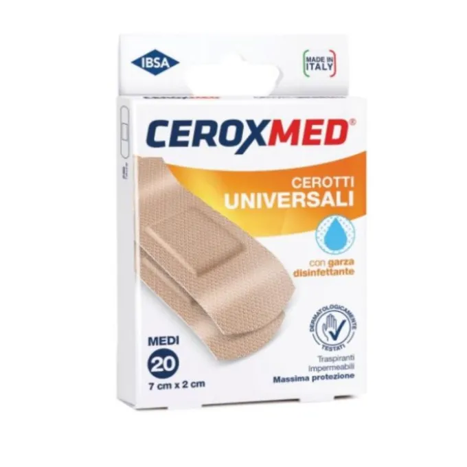 Cerotti Universali Ceroxmed Con Garza Disinfettante Medi 7X2Cm 20 Pezzi