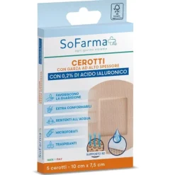 Cerotto Cicatrizzante 10X7,5 Cm 5 Pezzi Sofarmapiu' Cicatrizzanti