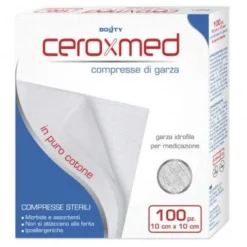 Ceroxmed Compresse Di Garza Sterili In Puro Cotone 10X10 Cm 100 Pezzi